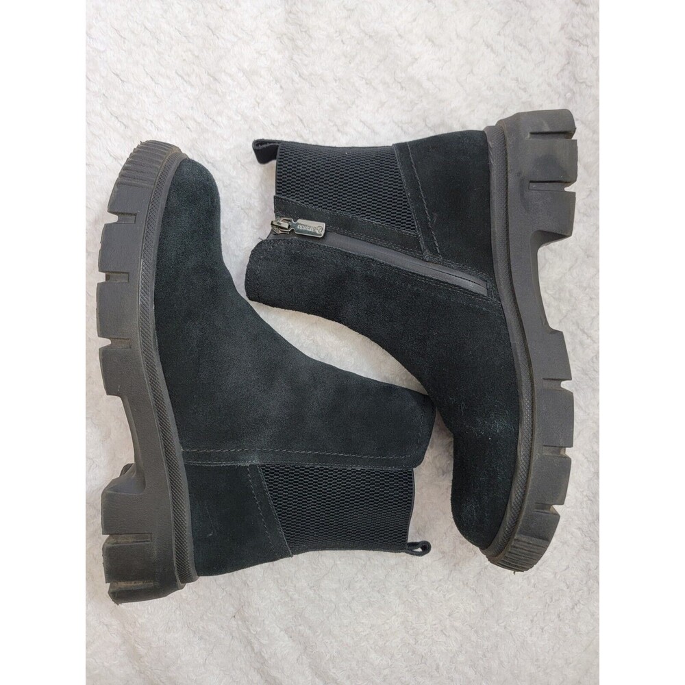 Blondo Womens Posey Black Suede Chelsea Boots Sz 9 M Lug Sole Waterproof EUC